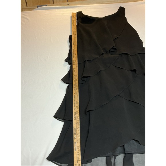 Dressbarn Collection Size 16 Black Cocktail Dress Chiffon Ruffles Sleeveless - Picture 10 of 16
